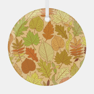 Ornement En Verre Feuilles d'automne : impression en tissu transpare