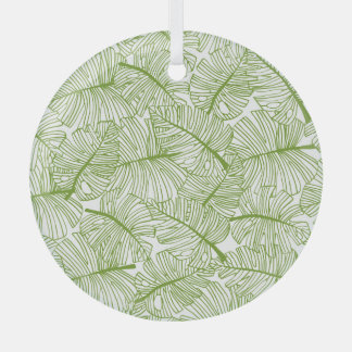 Ornement En Verre Feuilles Monstera, design floral sans soudure.