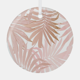 Ornement En Verre Feuilles tropicaux : motif à dégradé brillant.