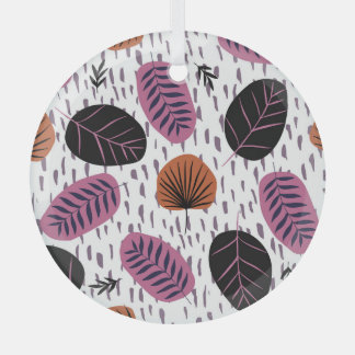 Ornement En Verre Feuilles tropicaux, motif sans couture branché.