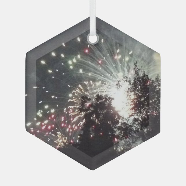 Ornement En Verre Feux d'artifice 18 hexagone en verre (Recto)