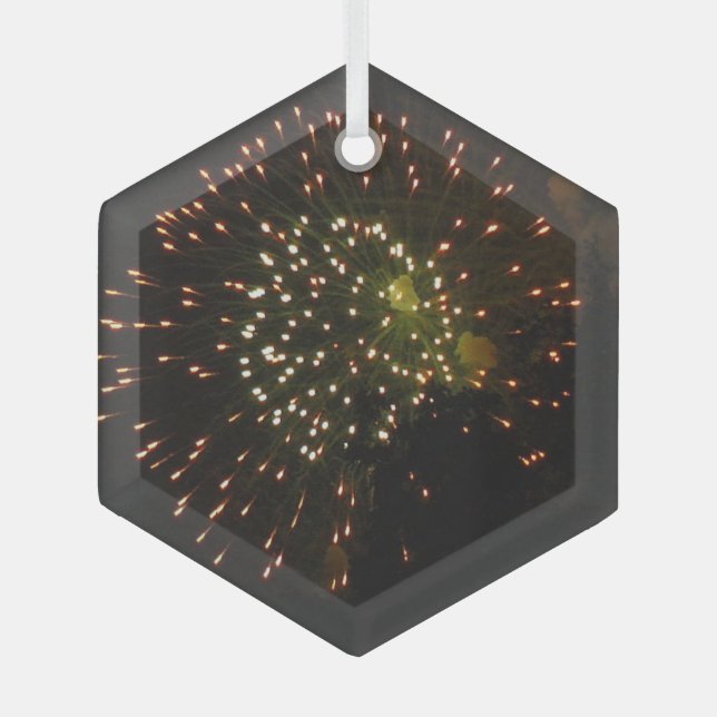 Ornement En Verre Feux d'artifice 4 hexagone en verre (Recto)