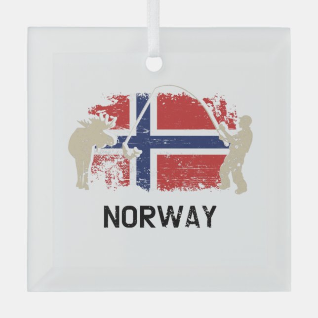 Ornement En Verre Flag norvégien (Recto)