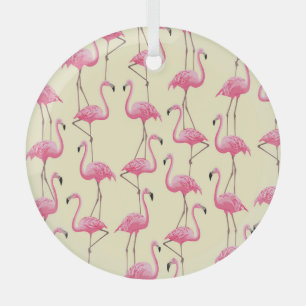Ornement En Verre Flamant rose réaliste Motif vertical Oiseau
