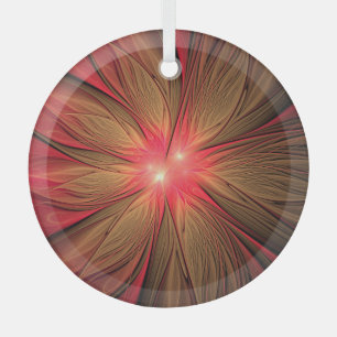 Ornement En Verre Fleur fractale de fansy rouge