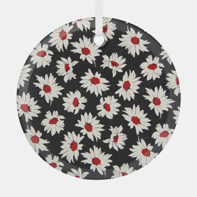 Ornement En Verre Fleurs Abstraites, motif d'aquarelle d'art. (Recto)