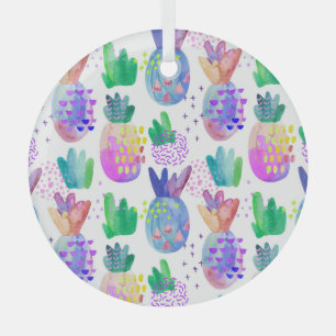 Ornement En Verre Fleurs d'automne peintes à la main, motif sans sou