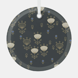 Ornement En Verre Fleurs ethniques : Conception ornementale Vintage