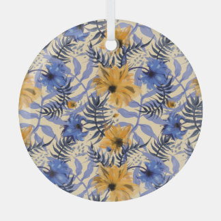 Ornement En Verre Floral Abstrait : Aquarelle Motif moderne