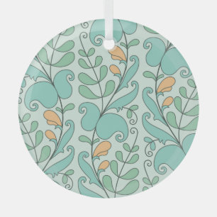 Ornement En Verre Floral Abstrait : Motif Vintage sans fil