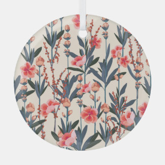 Ornement En Verre Florales de jardin : Vintage botanique tropical