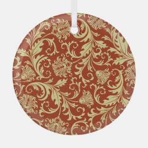 Ornement En Verre Floraux rétro : arrière - plan motif vintage.