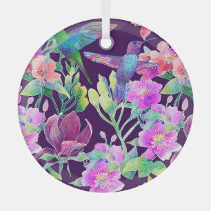 Ornement En Verre Flore et faune exotiques : Motif sans couture