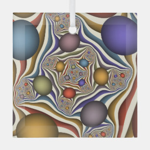 Ornement En Verre Flying Up Colorful Moderne Art Fractal Abstrait