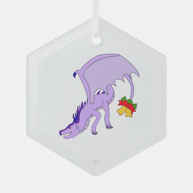 Ornement En Verre Frost the Purple Ice Dragon Fantasy Holiday (Recto)