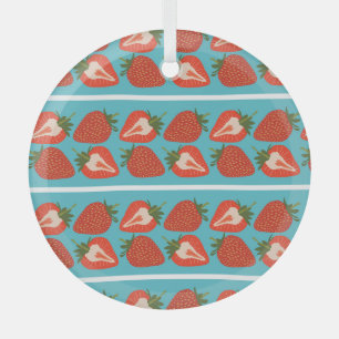 Ornement En Verre Fruit fraise : Motif Répété sans couture.