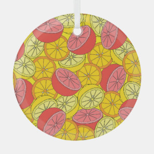 Ornement En Verre Fruits d'agrumes Motif transparent