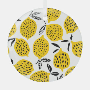 Ornement En Verre Fruits de citron : design vintage et transparent.