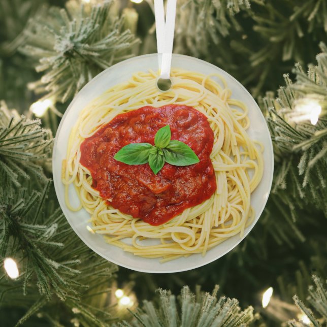 Ornement En Verre Funny Spaghetti Gag Cadeau Alimentation Noël Métal (Insitu)