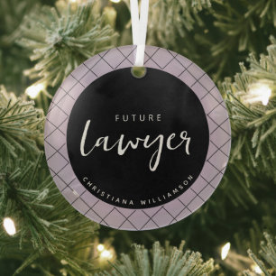 Ornement En Verre Futur avocat élégant à carreaux personnalisé