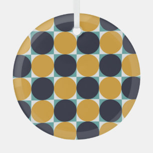 Ornement En Verre Géométrie colorée vintage : motif circulaire.