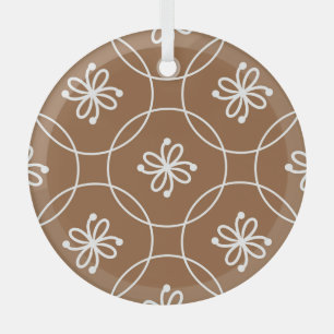 Ornement En Verre Géométrique florale : motif d'art vintage.