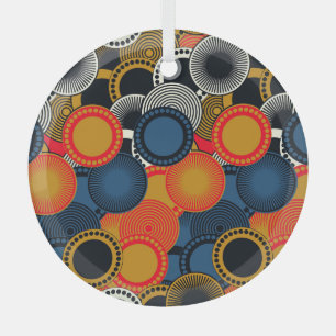 Ornement En Verre Géométrique rétro : Cercles d'or Harmonie