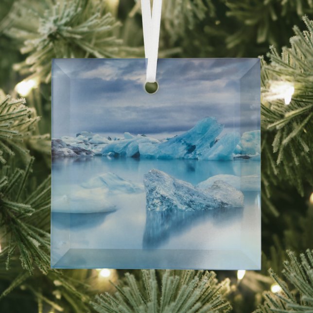 Ornement En Verre Glace et neige | Lagune Jokulsarlon, Islande (Insitu)