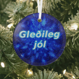 Ornement En Verre Gleðileg Jól - Snowburst