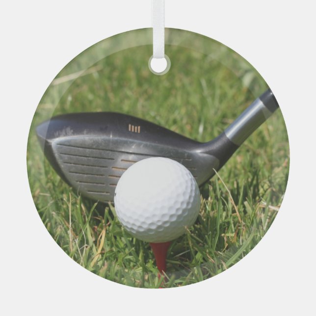 Ornement En Verre Golf Club et Ball (Recto)