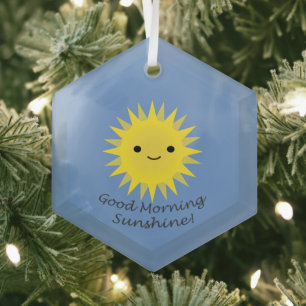 Ornement En Verre Good Morning Sunshine Cute Kawaii Sun Ceramic Orna