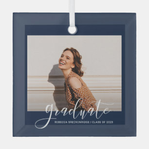 Ornement En Verre Graduation 2023 Graduate Photo Keepsaké Noël