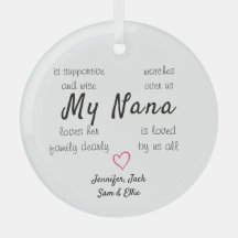 Grandma Personalized Glass Ornament