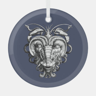 Ornement En Verre Grotesque de la Renaissance Gargoyle Face Homard H