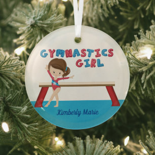 Ornement En Verre Gymnastique fille mignonne Gymnaste personnalisée 