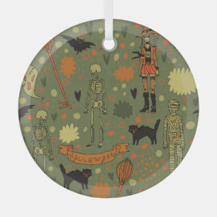 Ornement En Verre Halloween Haunt : Mélange Vintage Éffrayant