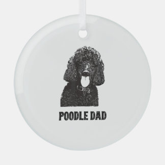 Ornement En Verre Homme Poodle Papa - Standard Poodle Papa