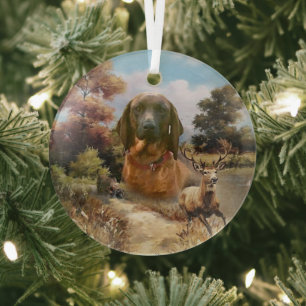 Ornement En Verre Hound de montagne bavarois, Art