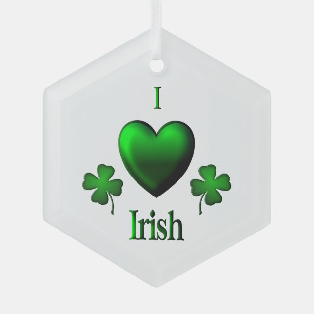 Ornement En Verre I Heart Irish (Recto)