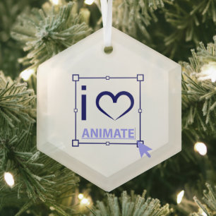 Ornement En Verre I Love Animate