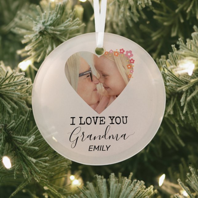 Ornement En Verre I Love You Grandma | Personalized Ornament (Insitu)