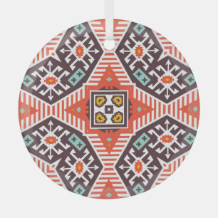 Ornement En Verre Ikat Aztec : Textes à rayures ethniques