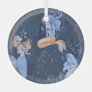 Ornement En Verre Illustration de sirène sous-marine