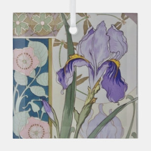 Ornement En Verre Illustration d'iris vintage