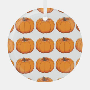 Ornement En Verre Illustration du motif de citrouille jaune vif.