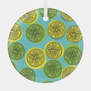 Ornement En Verre Illustration vintage des tranches de citron.