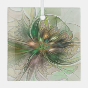 Ornement En Verre Imaginaire coloré Moderne Fleur Fractale Abstraite