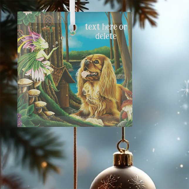 Ornement En Verre Imaginaire du roi Charles Cavalier Spaniel Sprite (Créateur téléchargé)