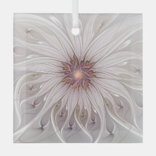 Ornement En Verre Imaginaire Floral, Abstraite Fleur Pastel Moderne