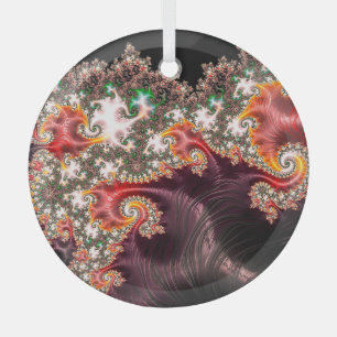 Ornement En Verre Imaginaire Forêt Fractale Canopée Colorée Abstrait